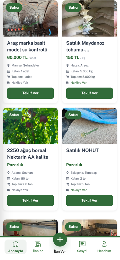 Harman App En Yeni İlanlar ekranı