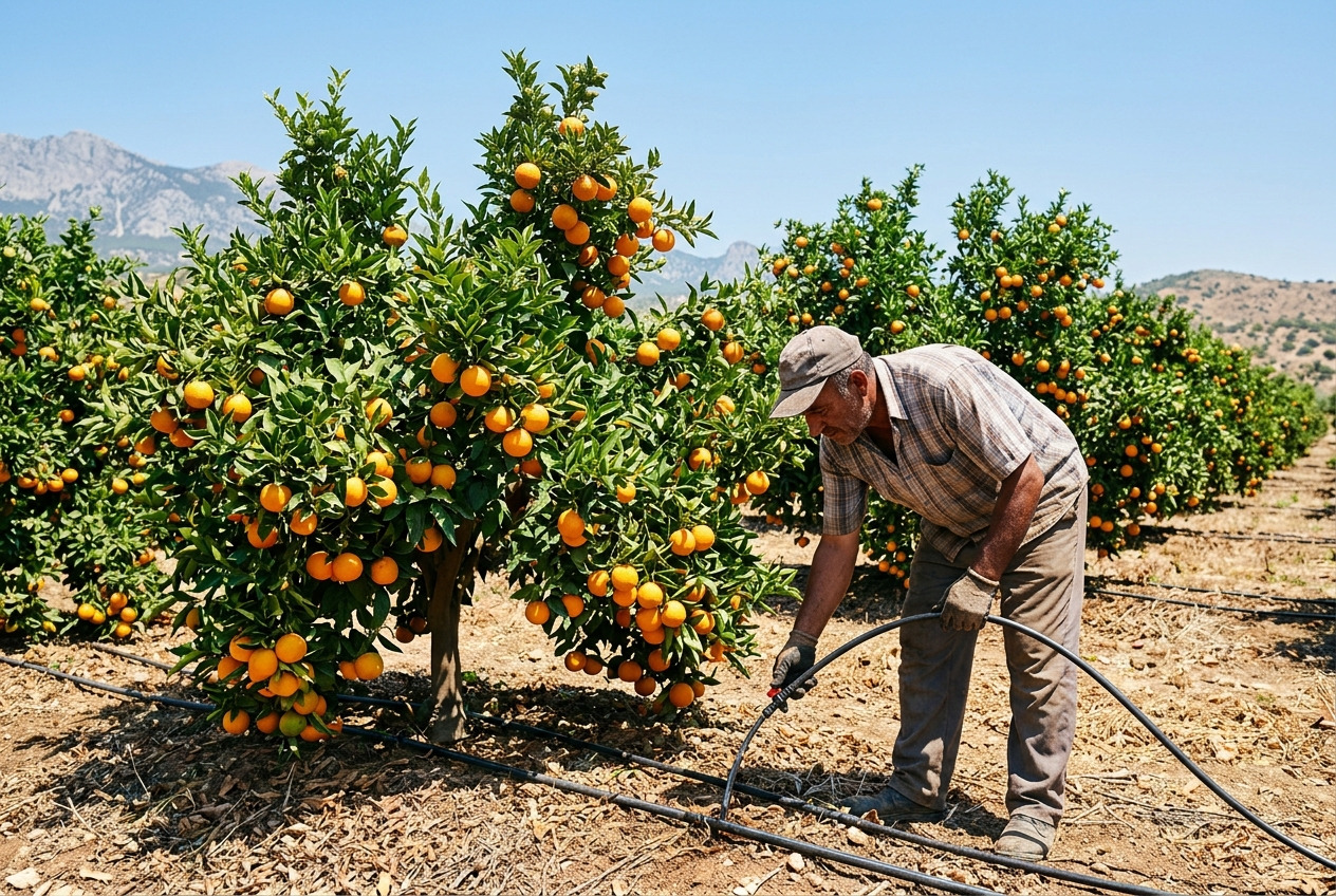 Antalya'da Narenciye ve Sera Üretimi İçin 39°C ve 3 Gün Su Stresi Riski
