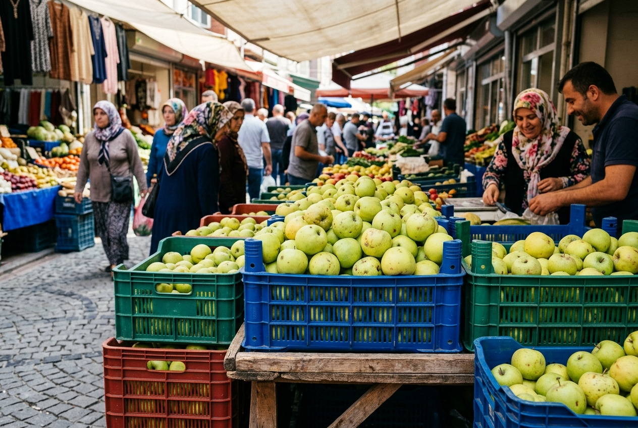 Elma Ekşi Fiyatları %42,8 Gerileyerek 23,81 TL/kg'a İndi
