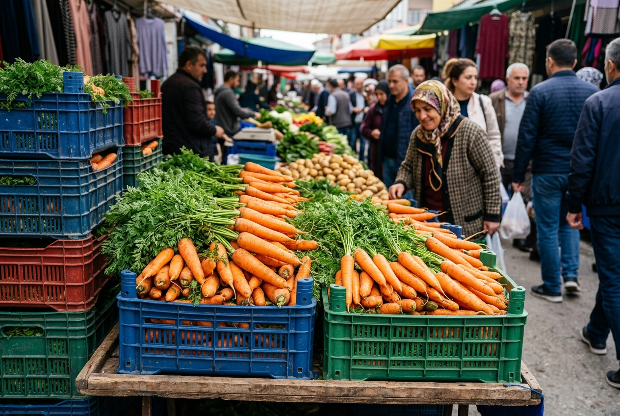 Havuç İri Fiyatı 50 TL/kg, Son 3 Günde 6,45 TL/kg'ye Geriledi