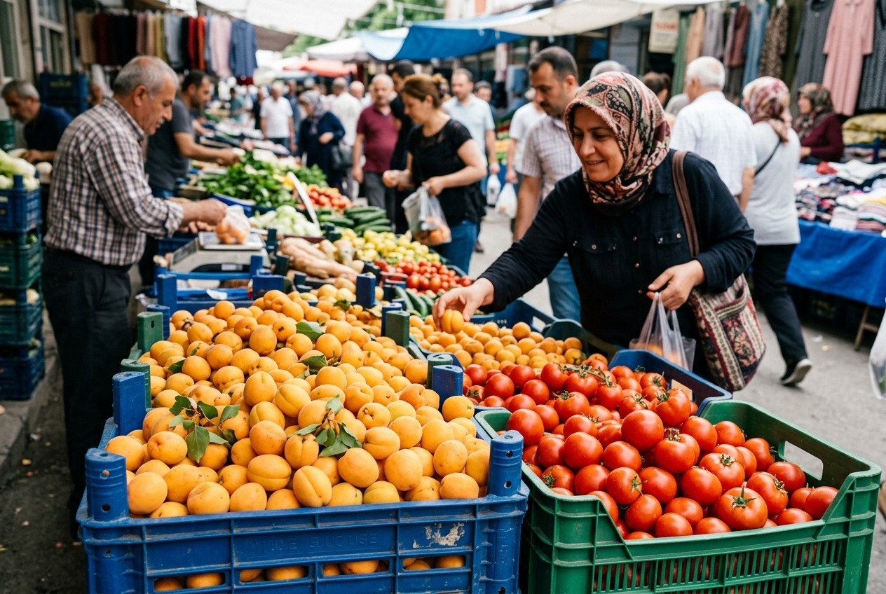 Kayısı ve Domates Fiyatları %38,8 ve %33,6 Artış Gösterdi: Türkiye Hal Fiyatları