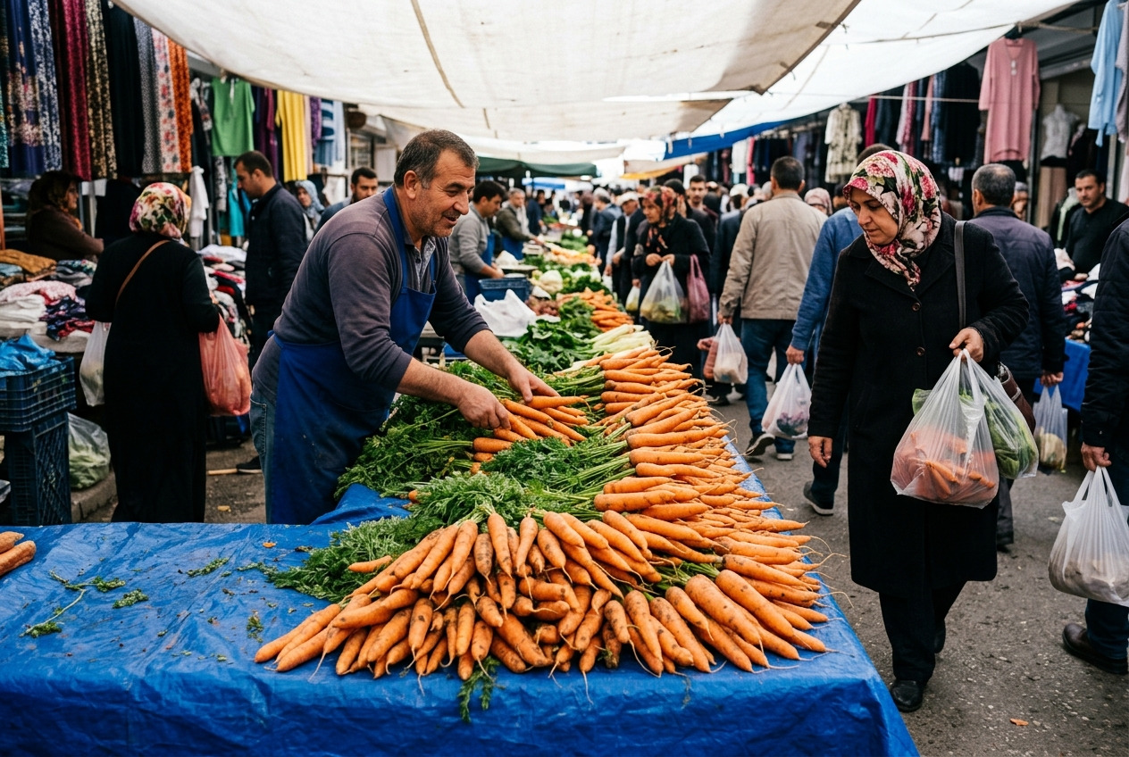 Tarım Ürünlerinde İller Arası Fiyat Farkları: Havuç 11,94 TL/kg ile En Ucuz Antalya'da