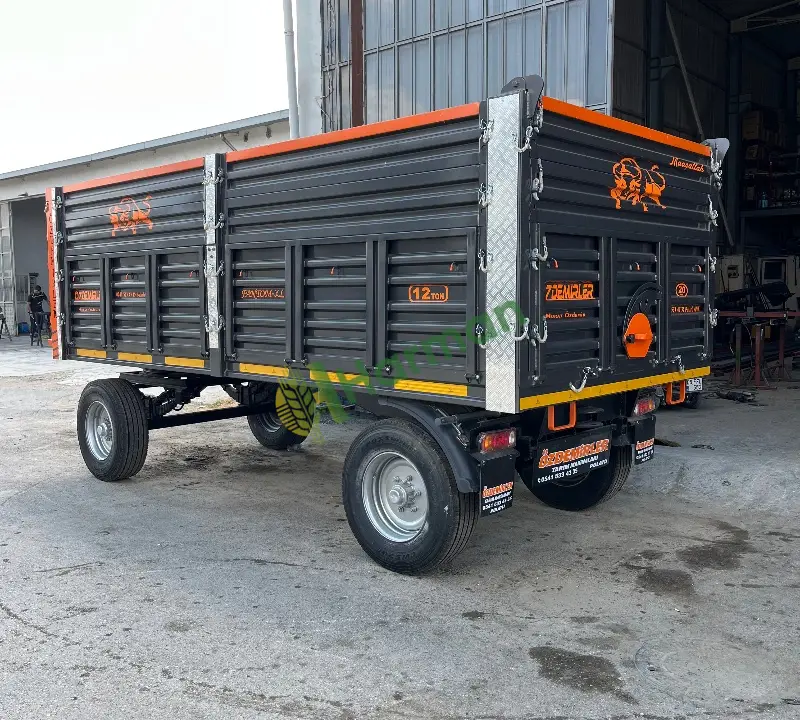 12 Ton Çift Dingilli Damperli Tarım Römorku