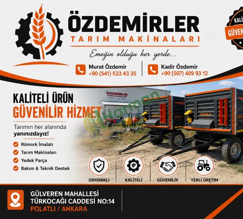 12 Ton Çift Dingilli Damperli Tarım Römorku