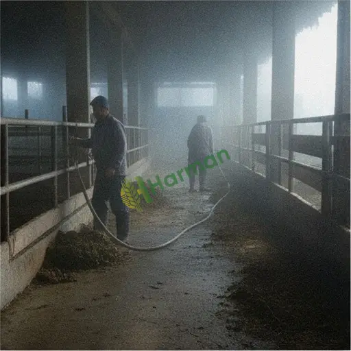 Bayburt Merkez'de ahır temizlik işi yapılır