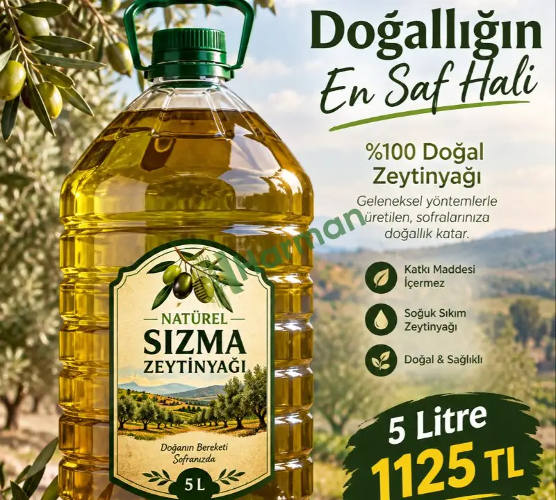 5 Litre Hakiki Sızma Zeytinyağı 1125 TL