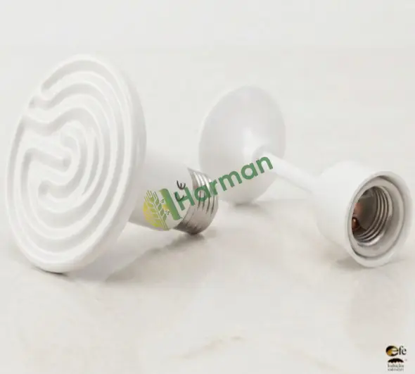 Beyaz Sürüngen Teraryum Isı Lambası