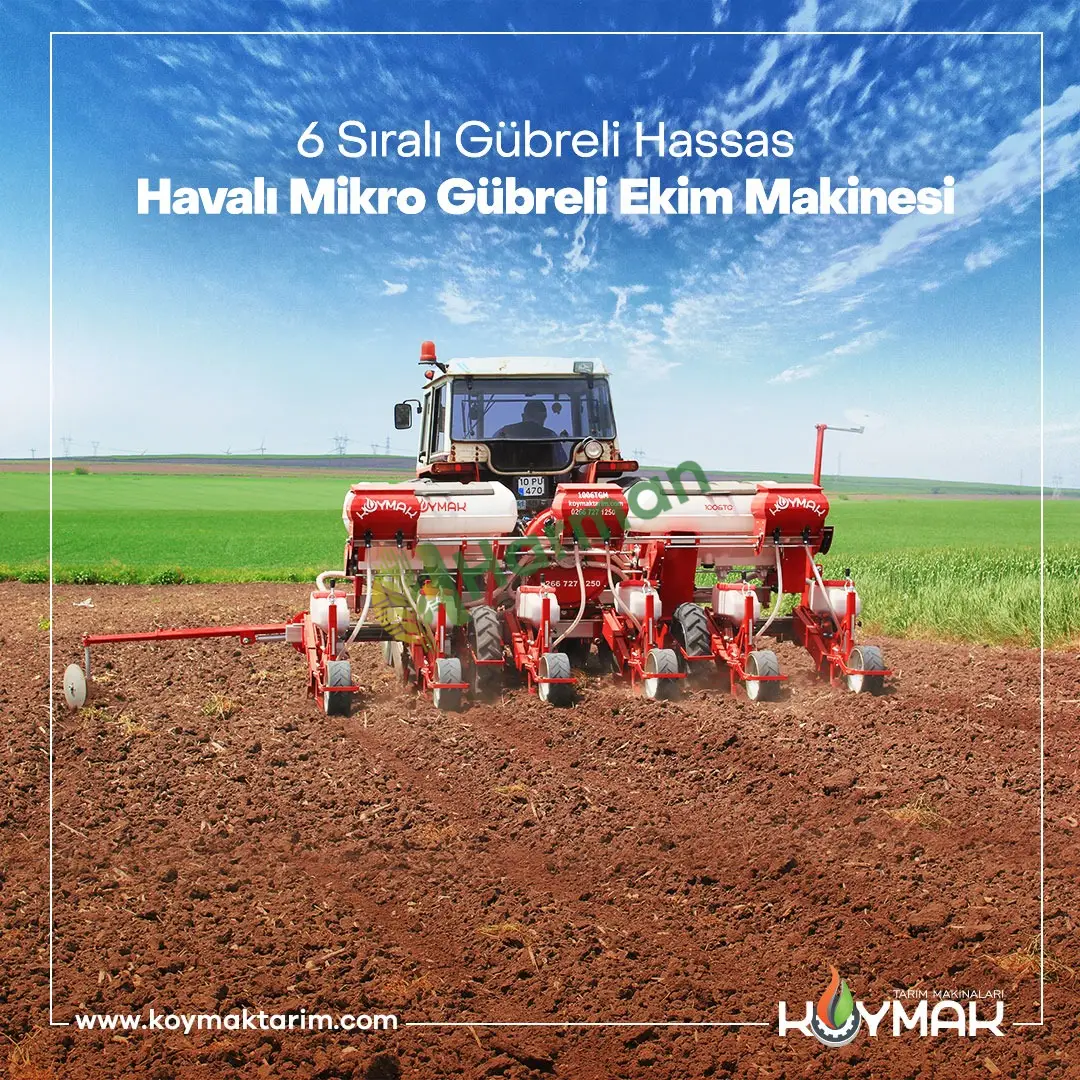Köymak 6 Sıralı Teleskopik Mikro Gübreli Hassas Havalı Ekim Makinesi | 1006TM / 1006GTM