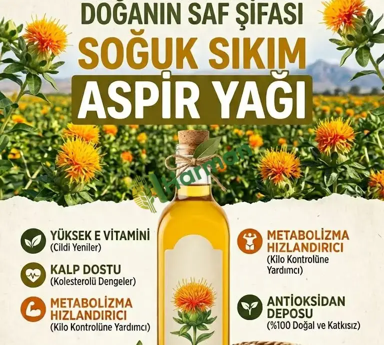 Organik soğuk sıkım aspir yağı