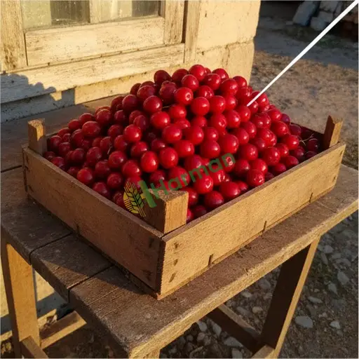 Isparta Atabey'de kızılcık satılır