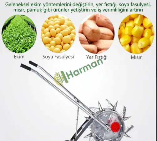 Tek Sıralı Manuel Fıstık ve Mısır Ekim Makinesi